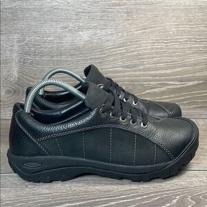 Keen Presidio Black Leather Women’s Sz 10 Low Top Lace Up Hiking Shoes